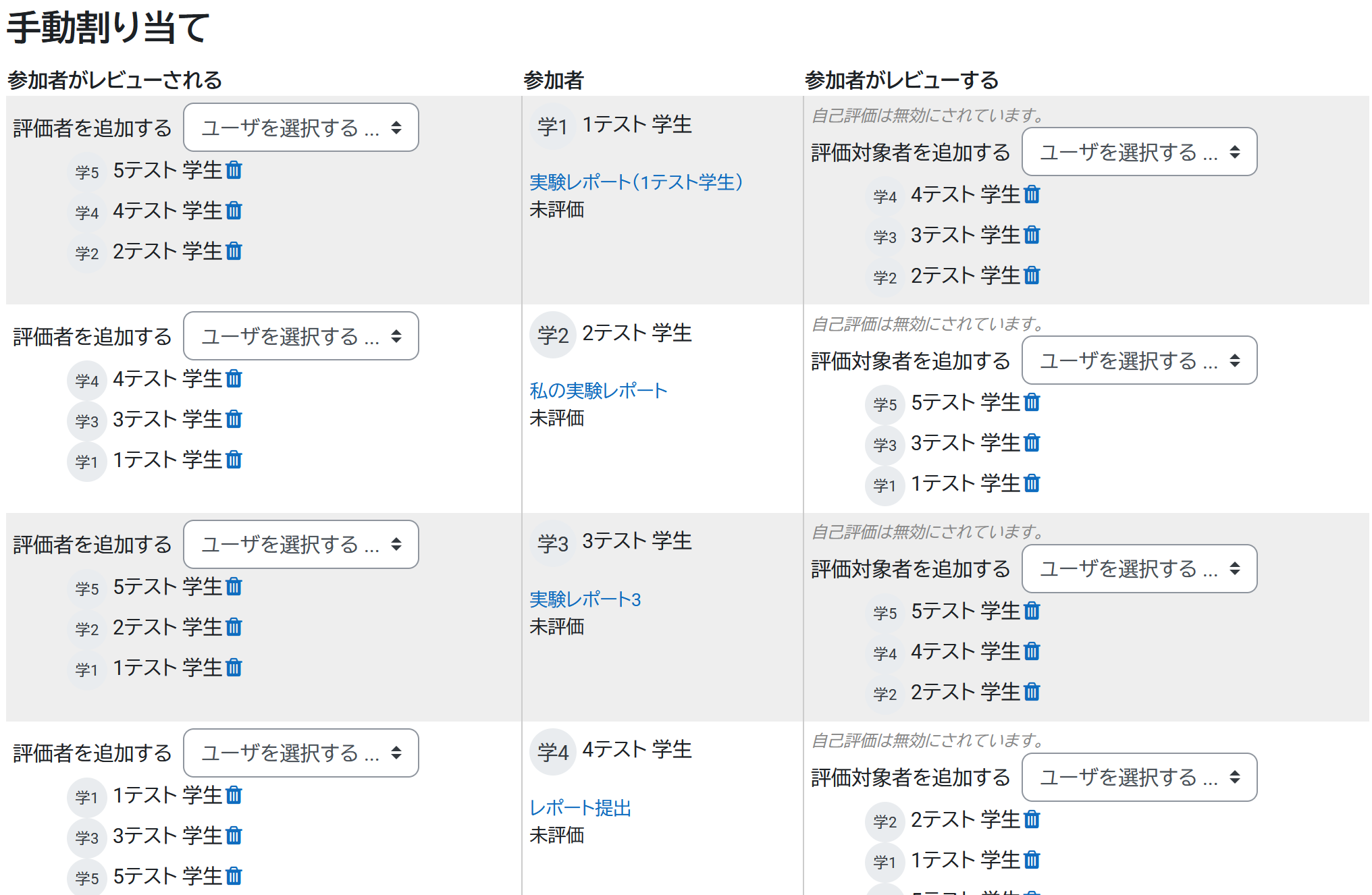 ワークショップ提出のランダム割り当て結果